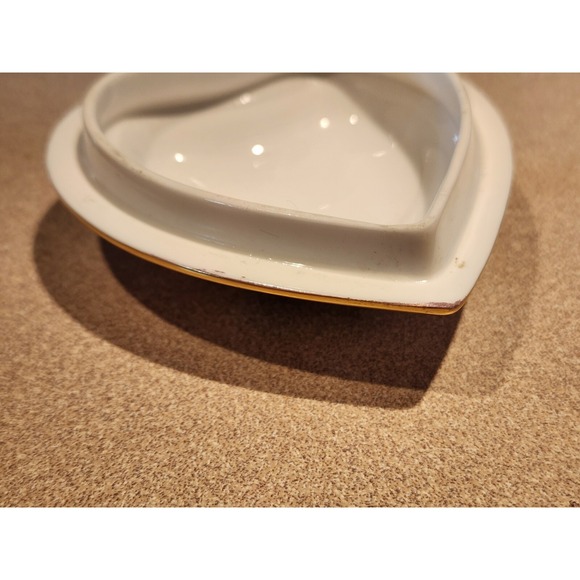 Spode Billingsley Rose Spray Jewelry Trinket Box Bone China Heart Shaped England - Picture 4 of 16